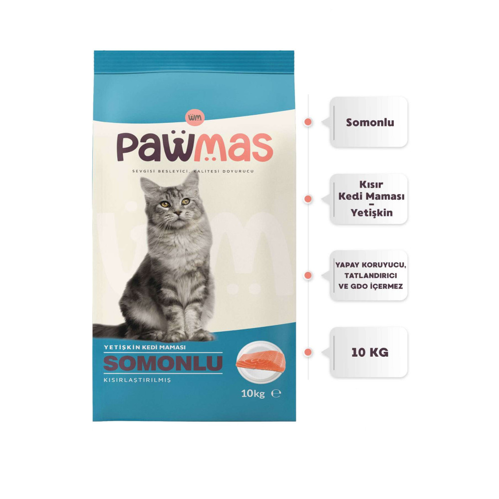 Pawmas Somonlu Kısırlaştırılmış Yetişkin Kedi Maması 10 Kg Evcil Hayvan Ürünleri Fiyatı