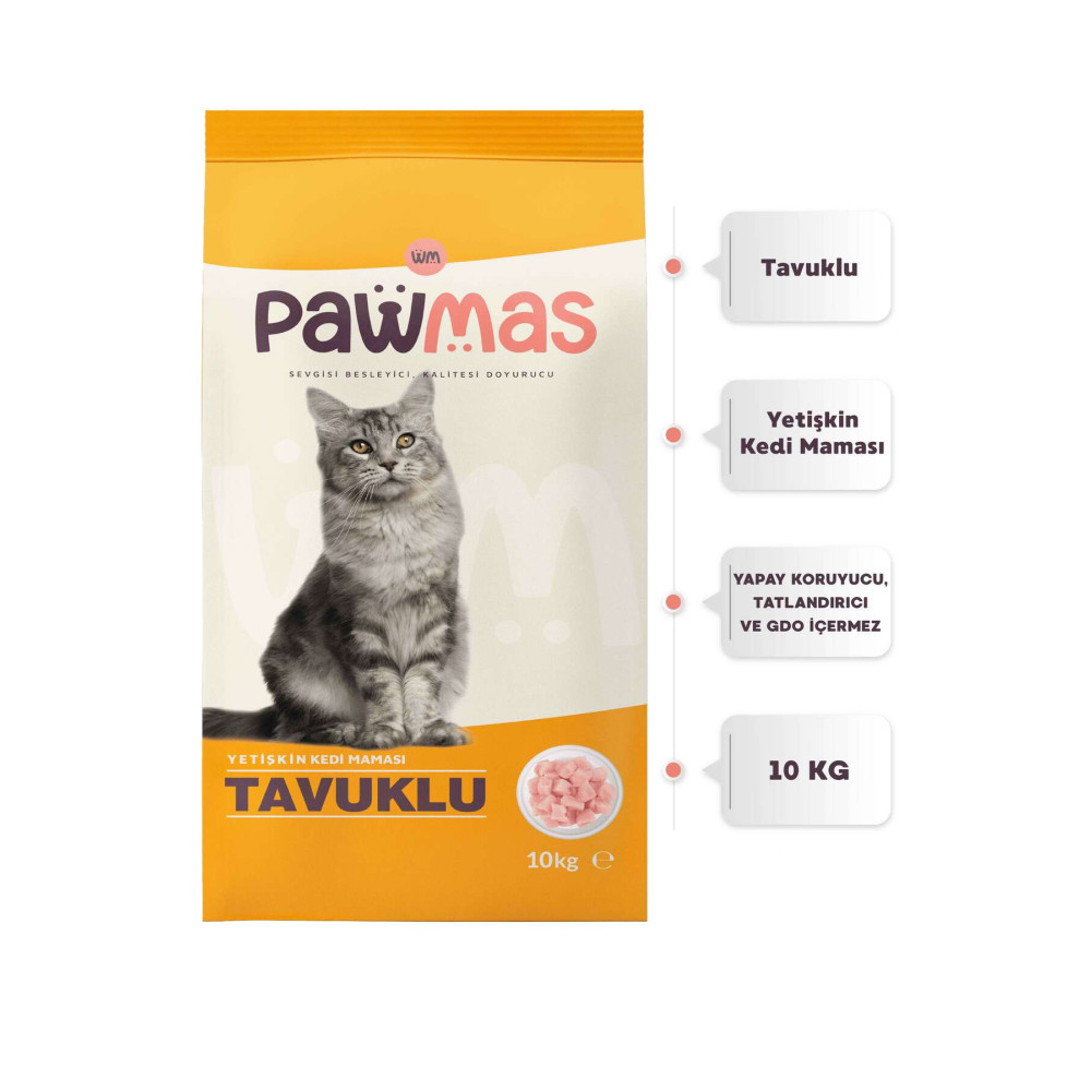 Pawmas Tavuklu Yetişkin Kedi Maması 10 Kg Evcil Hayvan Ürünleri Fiyatı