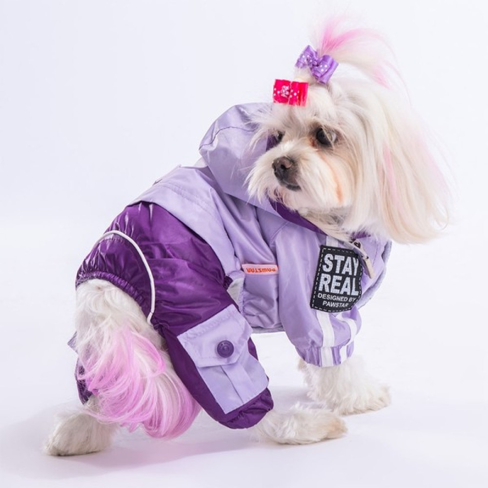 Pawstar Lila-Mor Bicolor Köpek Tulum Yağmurluğu Köpek Yağmurluk Köpek Kıyafeti Köpek Elbisesi - Mor - M Evcil Hayvan Ürünleri Fiyatı