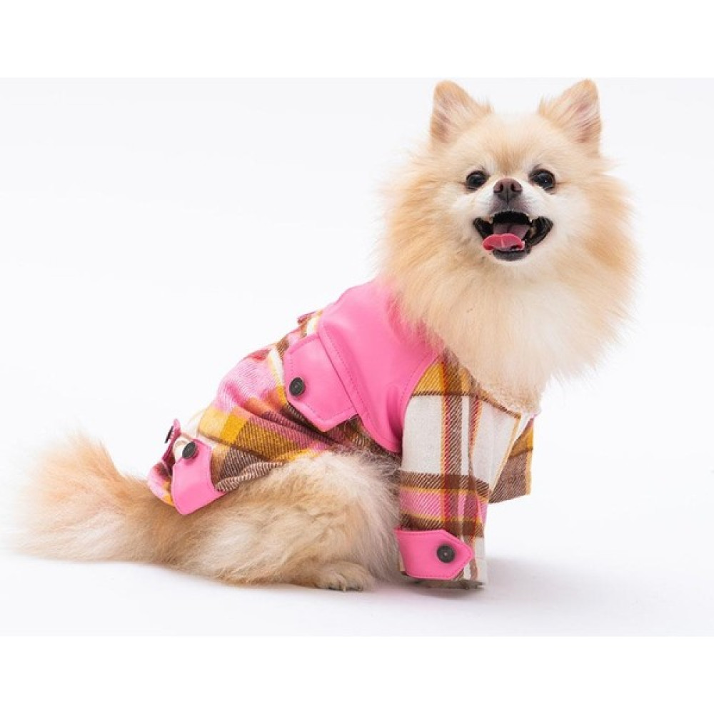 Pawstar Pembe Plaid Küçük Irk Köpek Kabanı - M Evcil Hayvan Ürünleri Fiyatı
