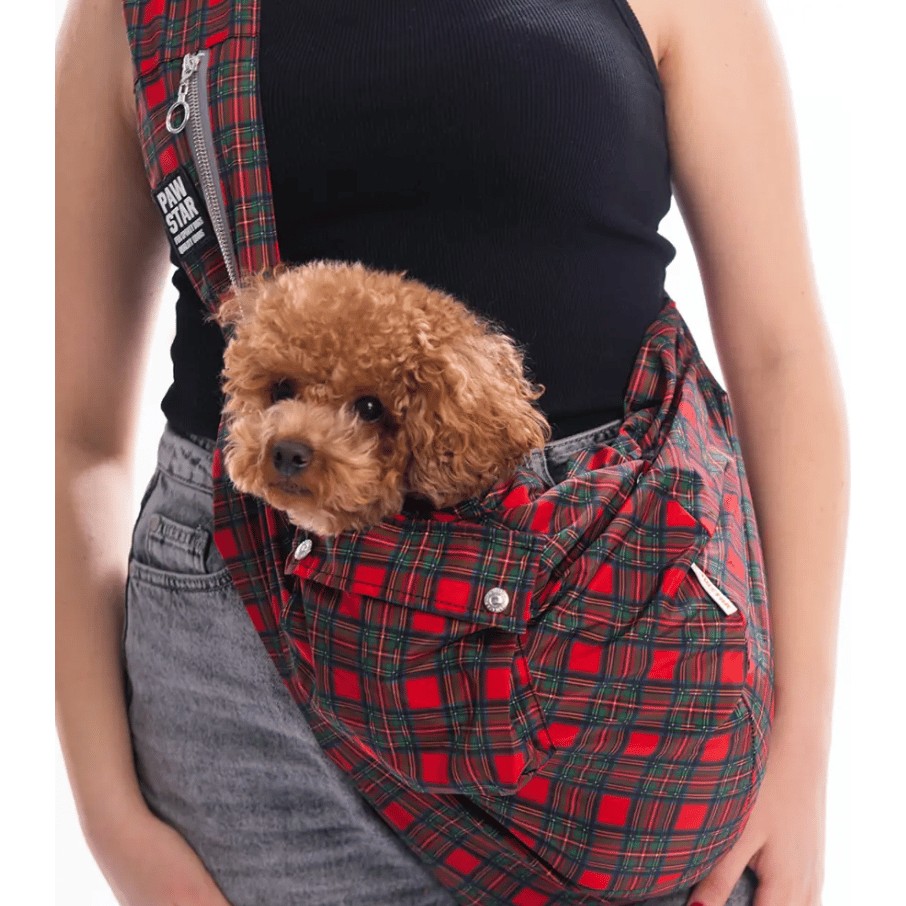Pawstar Red Elgin Paws Crossbody Küçük Irk Köpek Çapraz Taşıma Çantası (İçi Tay Tüyü) - M - Kırmızı - Siyah Giyim & İç Giyim Fiyatı