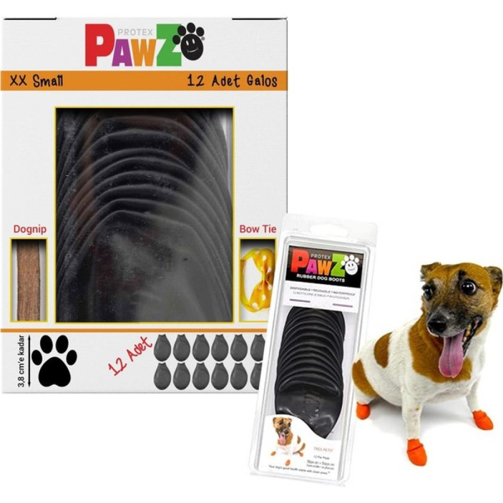Pawz Su Geçirmez Siyah Köpek Galoşu, Köpek Ayakkabısı Xxs-3,8 Cm-12 Adet Evcil Hayvan Ürünleri Fiyatı