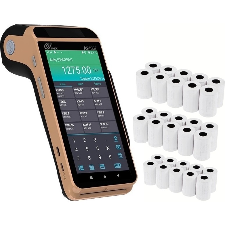 PAX A910SF Android Yazarkasa 5.5 İnç Ekranlı Temassız Ödeme Destekli Bakır Renk 30 Rulo Diğer Fiyatı
