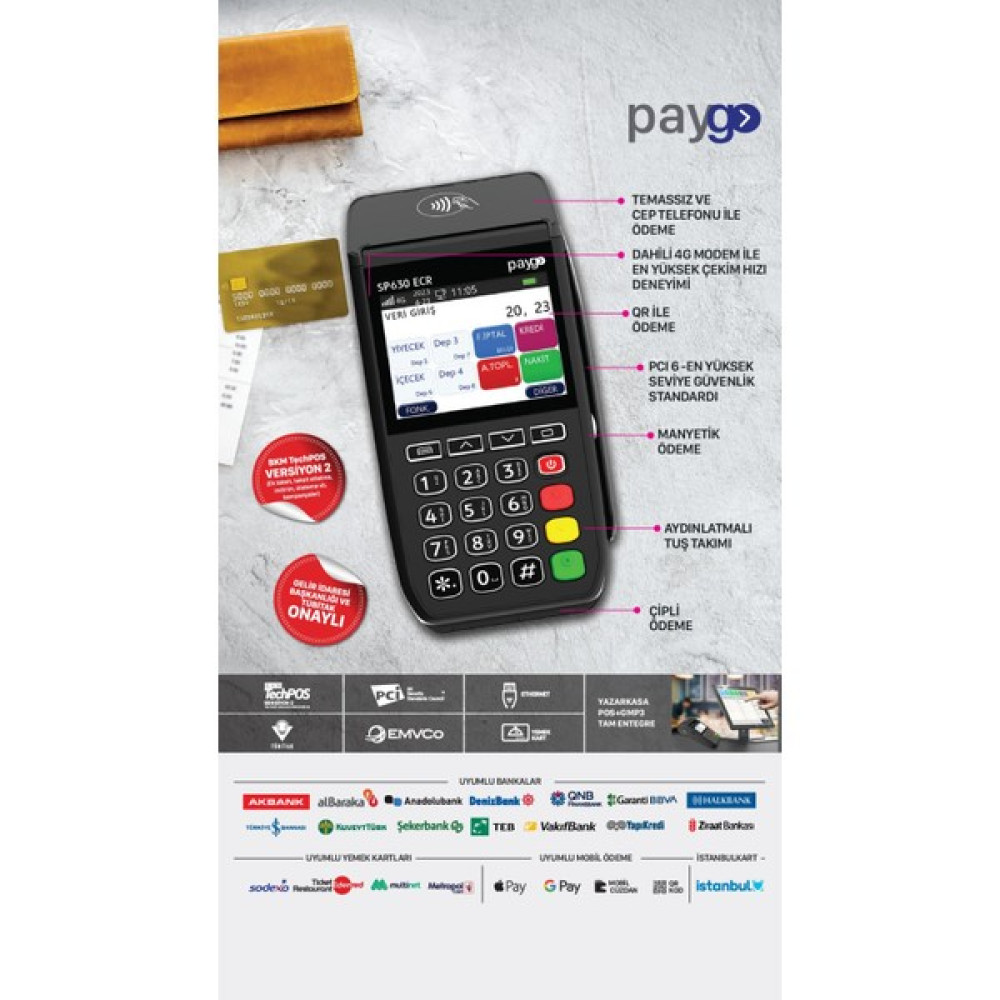 Paygo SP630PRO ECR 4G Yazarkasa Pos Yazarkasa Fiyatı