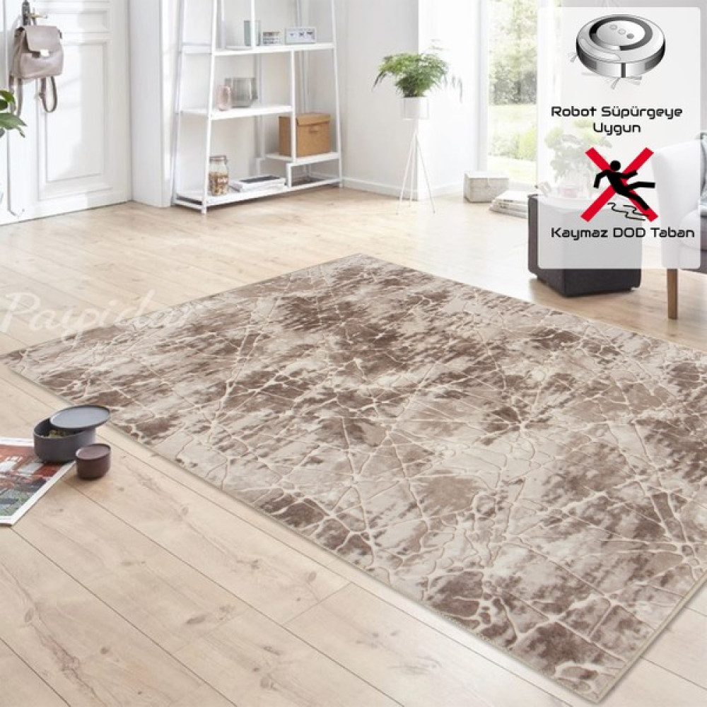 Payidar Yıkanabilir Kaymaz Taban Desen 1083 Vizon 120 x 180 cm Dijital Baskı Halı Salon Halısı Fiyatı