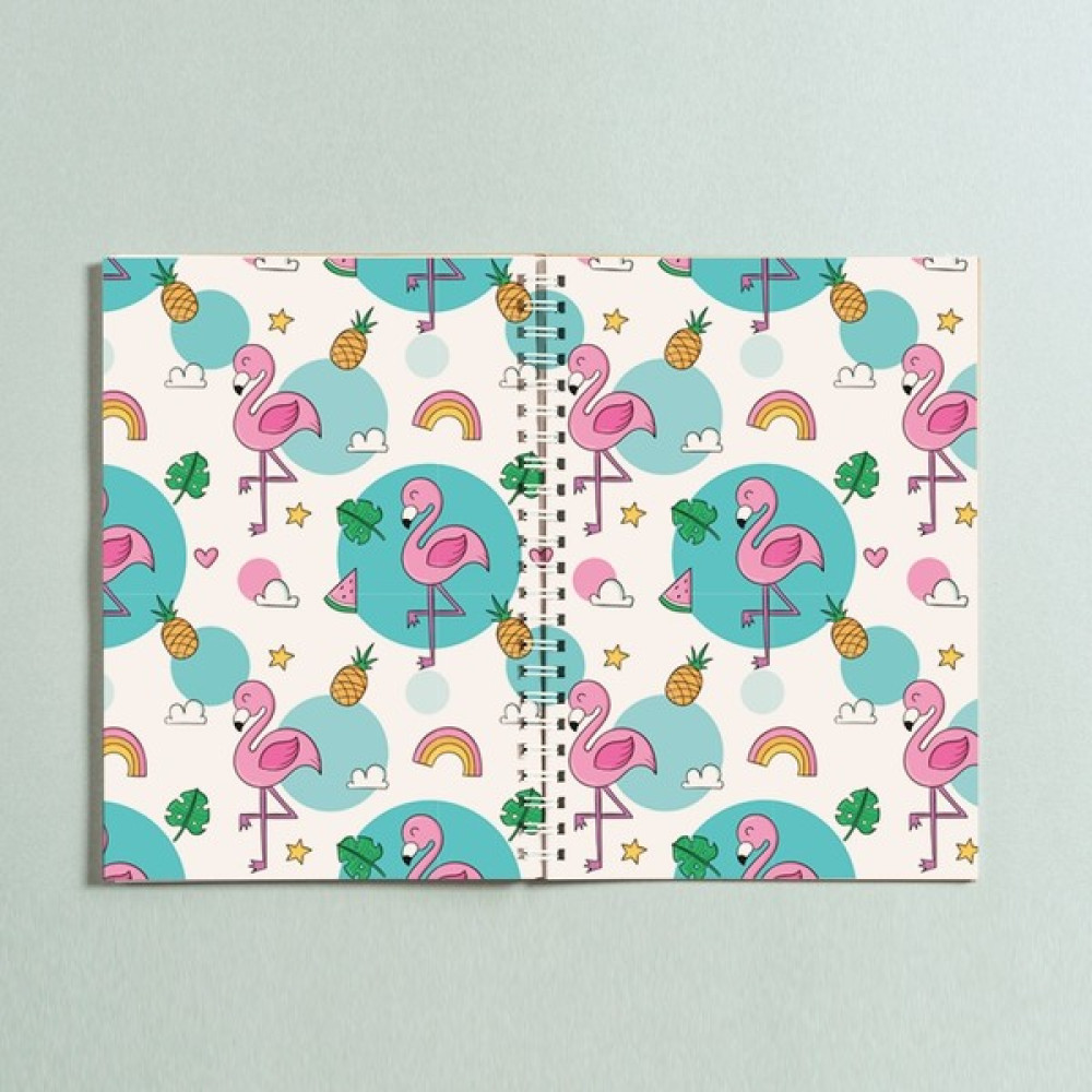 Paytak Moda A5 Flamingo Yaprak Tasarımlı Spiralli Çizgisiz Defter PYTKDT0178 Spiralli Defter Fiyatı
