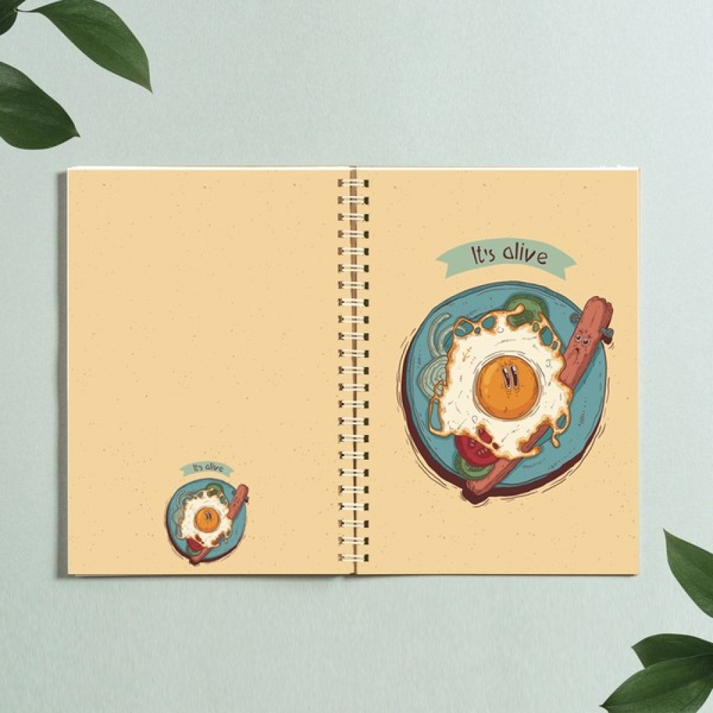 Paytak Moda Yumurta It's Olive Karikatür Tasarım Spiralli A5 96 Yaprak Çizgisiz Defter PYTKDT0324 Spiralli Defter Fiyatı