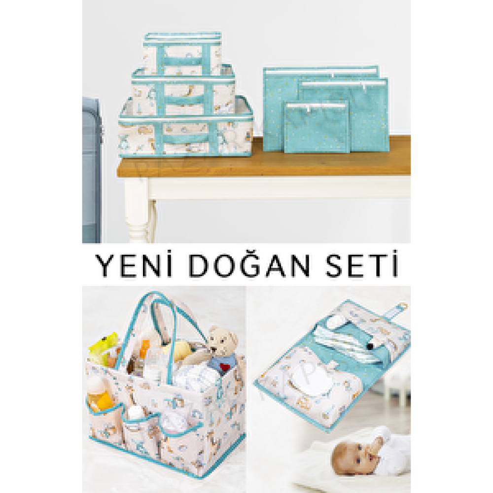 Pazar Kapısı Baby Yeni Doğan Seti - Bavul Organizer , Bakım Ve Alt Bakım Çantası Mavi Hurç Fiyatı