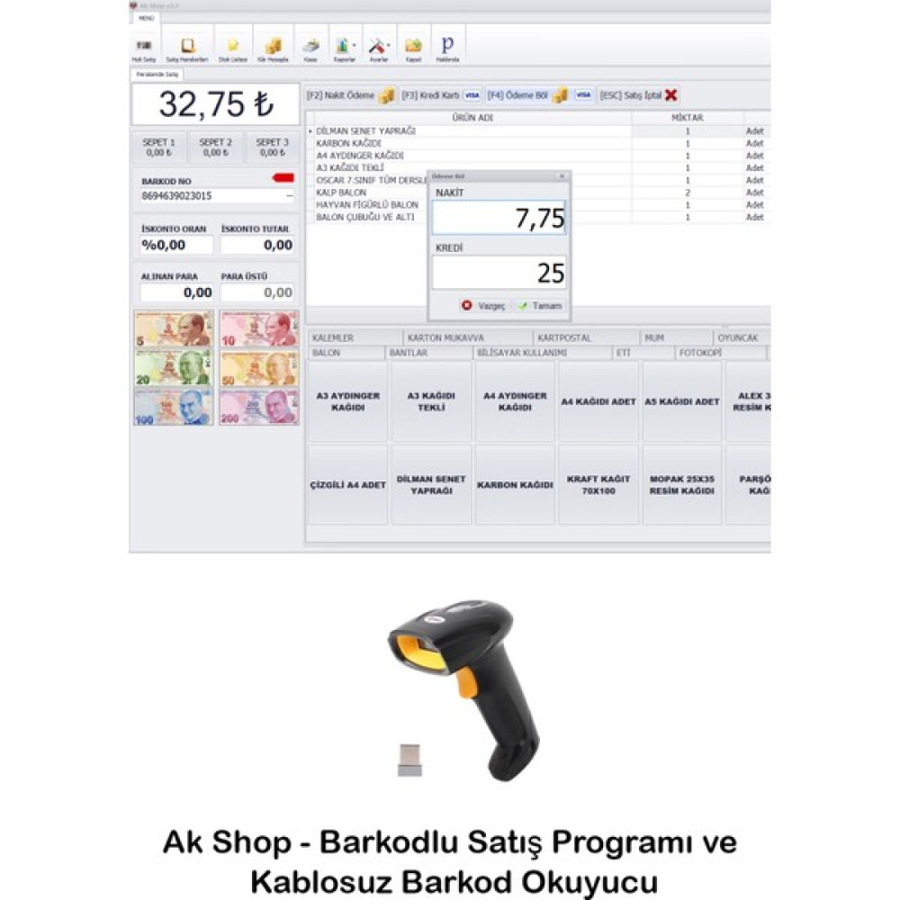 Pazar Timi Barkod Satış Sistemi & Market Programı - Usb, Wifi Alıcı - Siyah Yazıcılar Fiyatı