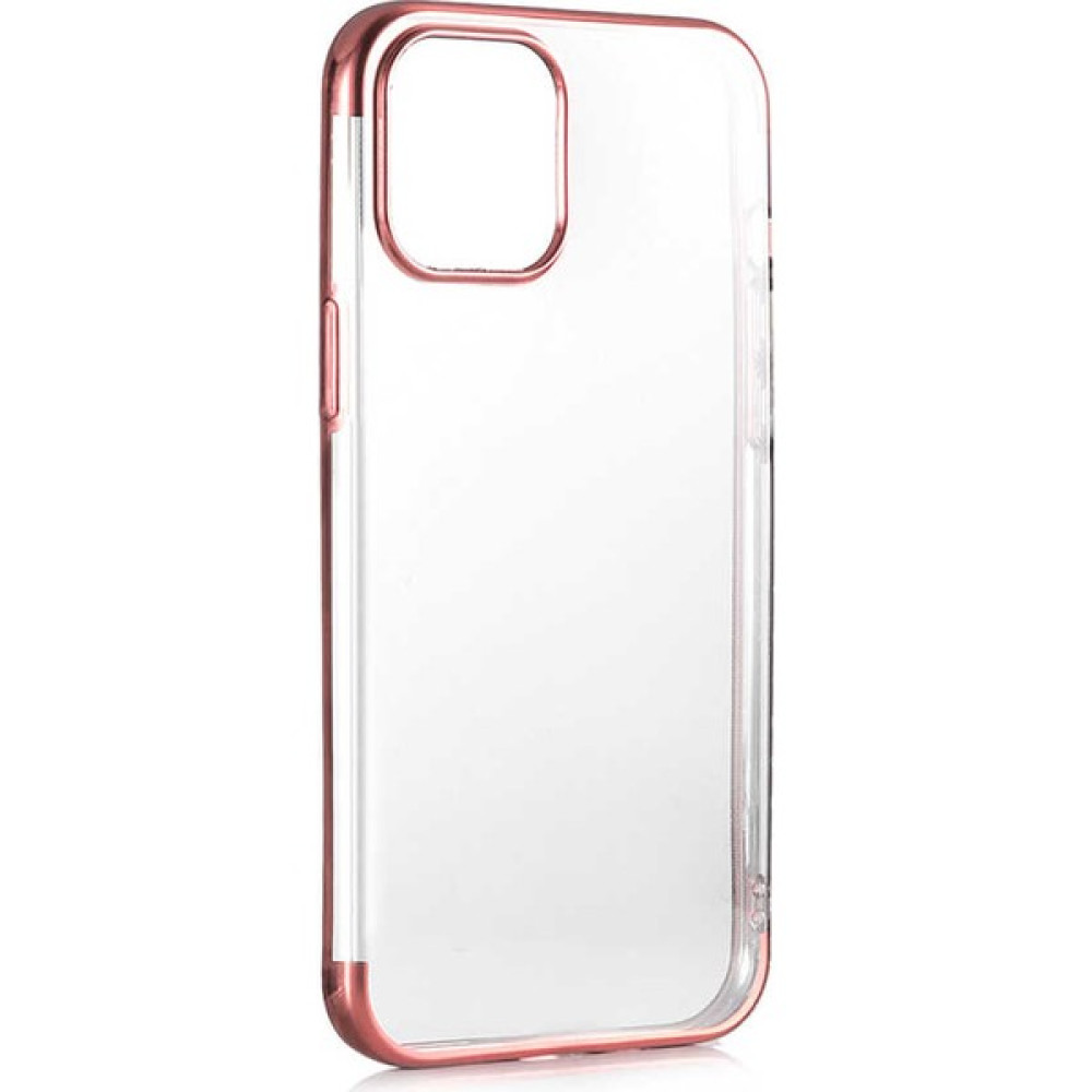 Pazarplus iPhone 12 Uyumlu Pazarplus Dört Köşeli Lazer Silikon Kapak - Rose Gold Cep Telefonu Kılıfı Fiyatı