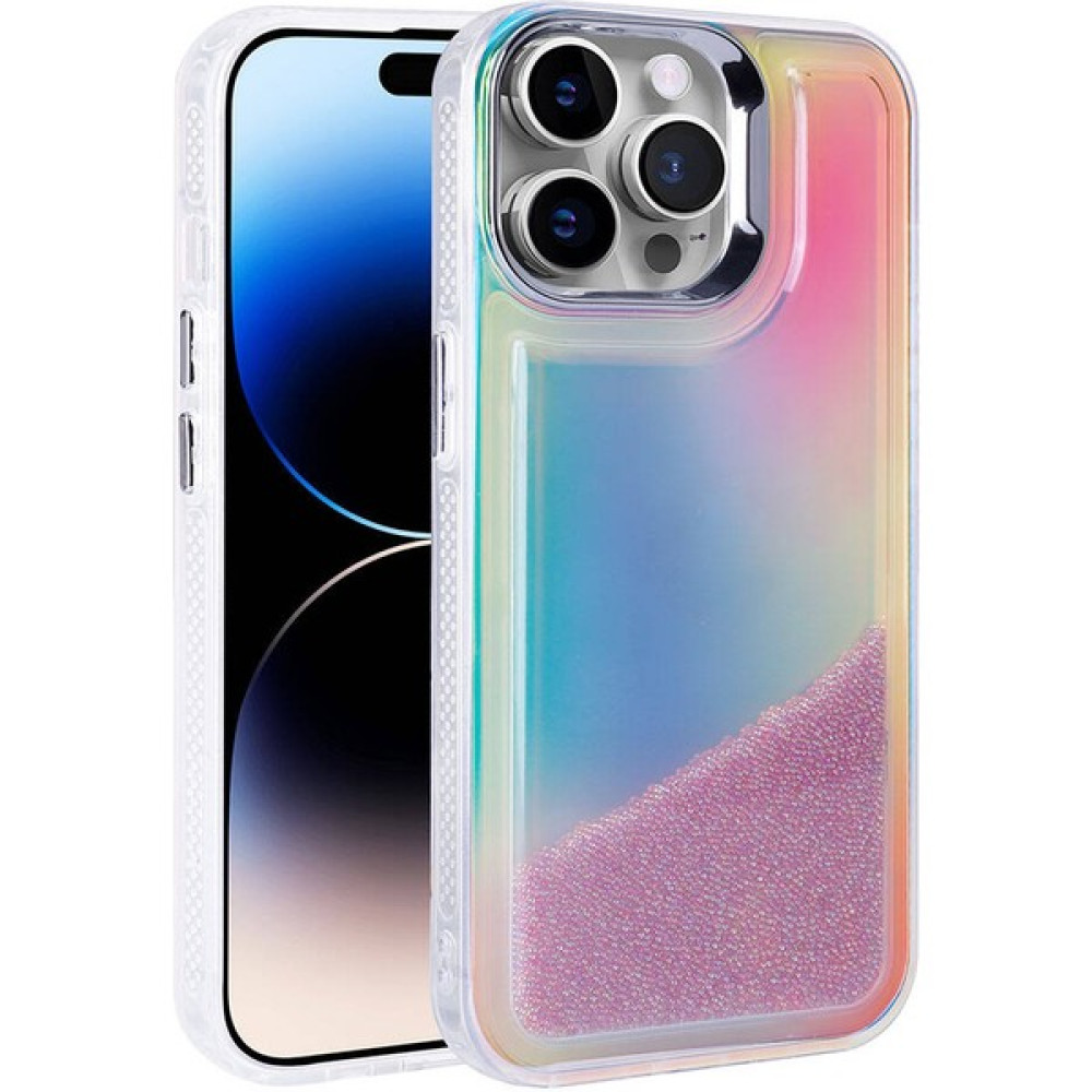 Pazarplus iPhone 14 Pro Max Kılıf Airbagli Renkli Arka Yüzey Boncuk Tasarımlı Zore Kumul Kapak-Mor - Mor Cep Telefonu Kılıfı Fiyatı