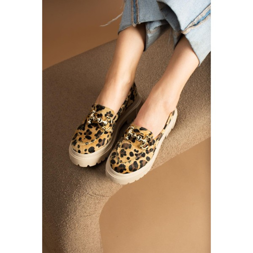 Pazzyonez Daria Leopar Süet Toka Detaylı Kadın Loafer Ayakkabı Kadın Ayakkabıları Fiyatı