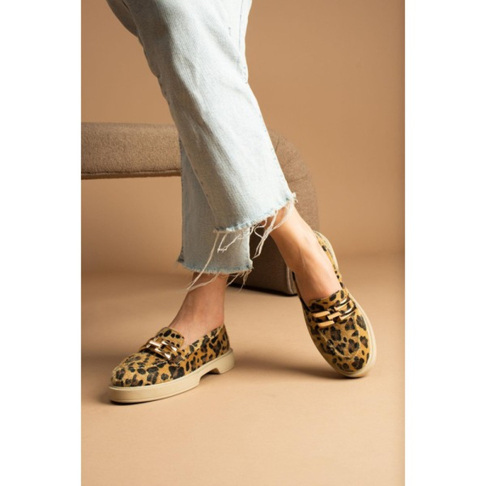 Pazzyonez Venta Leopar Toka Detaylı Kadın Loafer Ayakkabı Kadın Ayakkabıları Fiyatı