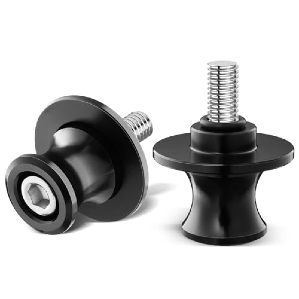 PBYMT 8MM M8 X 1.5 Motorcycle Swing Arm Spools Sliders CNC Swingarm Stand Screw Fit for Kawasaki Ninja ZX6R Z900 Vulcan, Triumph Trident 660, BMW S1000rr, Honda CBR 600rr, Suzuki GSXS (Black)