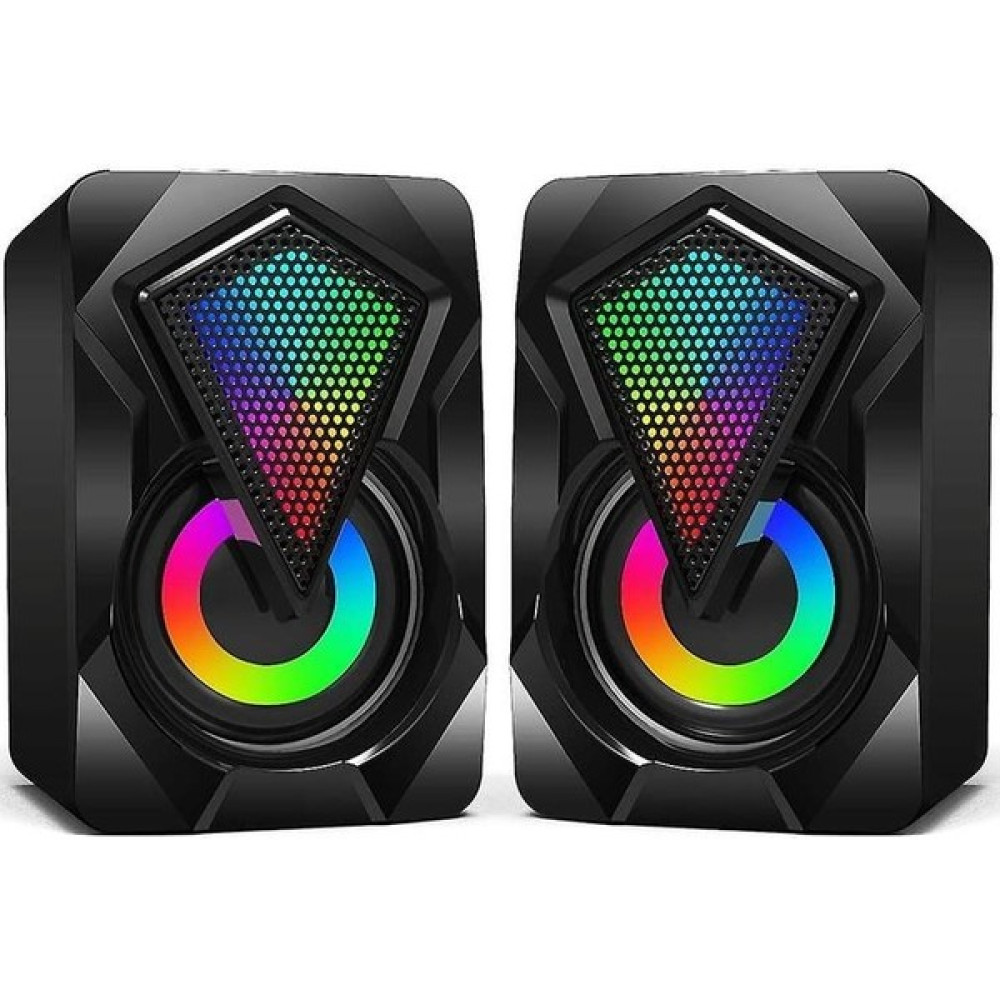 Pc Hoparlör, 6W Mini Masaüstü Hoparlör Renkli LED Işık, Stereo 2.0, Usb-Powered, 3,5 mm Aux, Bilgisayar Dizüstü Bilgisayar Dizüstü Bilgisayar, Tabl... Bluetooth Hoparlör Fiyatı