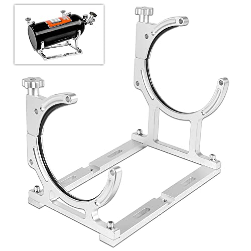 PCE150.1001 Nitrous Oxide Nos Aluminum Single Bottle Holder Bracket for All Vehicles with 10lb Bottles, or Bottles in 7" Diameter, Replace for Part Number PC01110, PC10012, PCE150