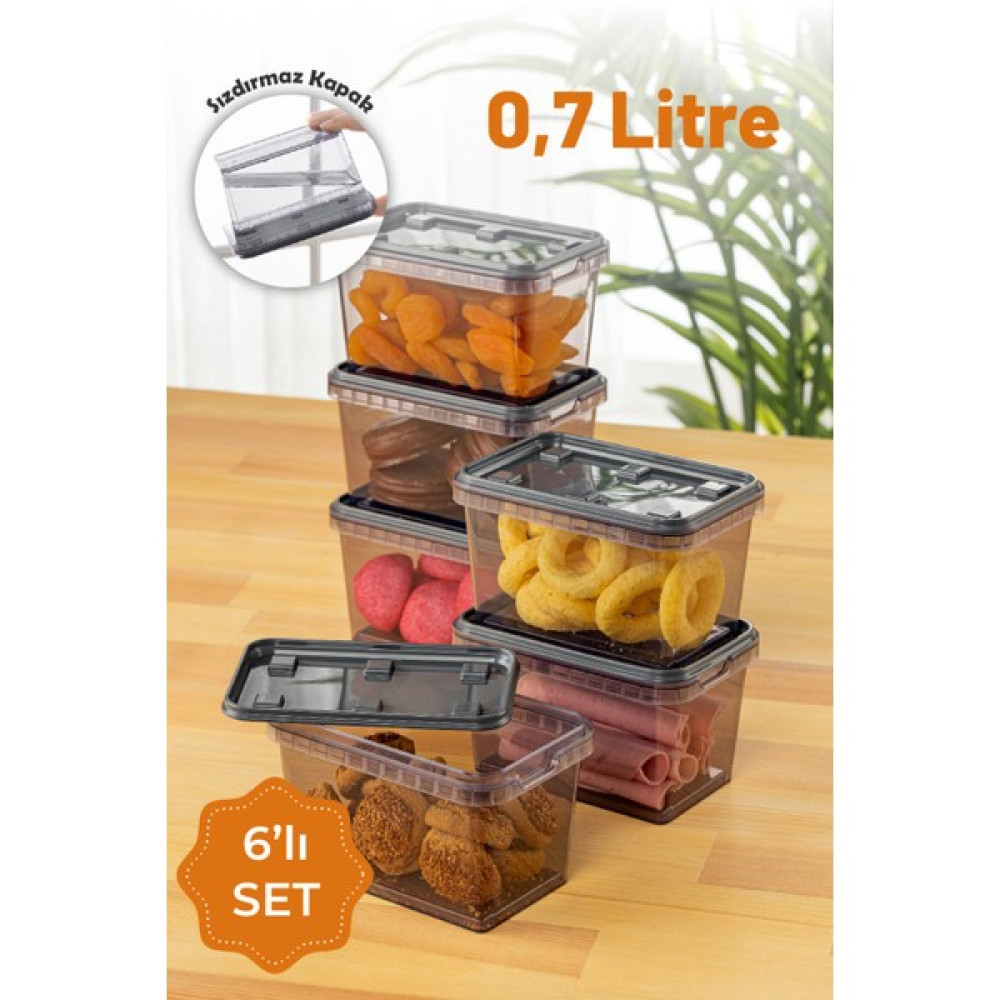 Pd Home 6lı 0,7 Litre Block Sızdırmaz Saklama Kabı Seti Antrasit Oto Boyaları Fiyatı