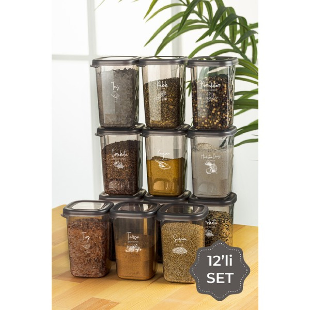 Pd Home Beyaz Serigrafi Etiketli Luna Kaşıklı Baharatlık 12'li Baharat Setleri & Baharatlıklar Fiyatı