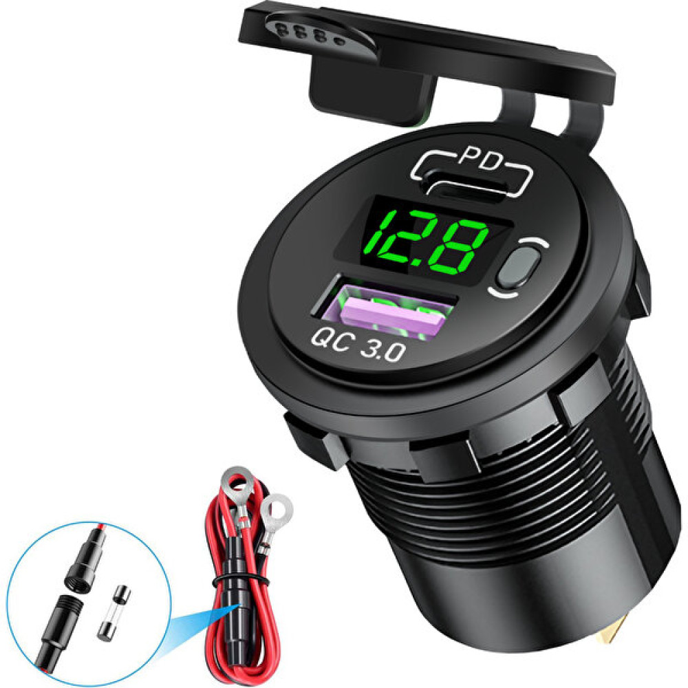 Pd+Qc3.0 Tamamen Metal USB Araç Şarj Cihazı Hızlı Şarj-Yeşil Işık (Bir Set) (Yurt Dışından) - Beyaz - 1 Cep Telefonu Araç Kiti Fiyatı