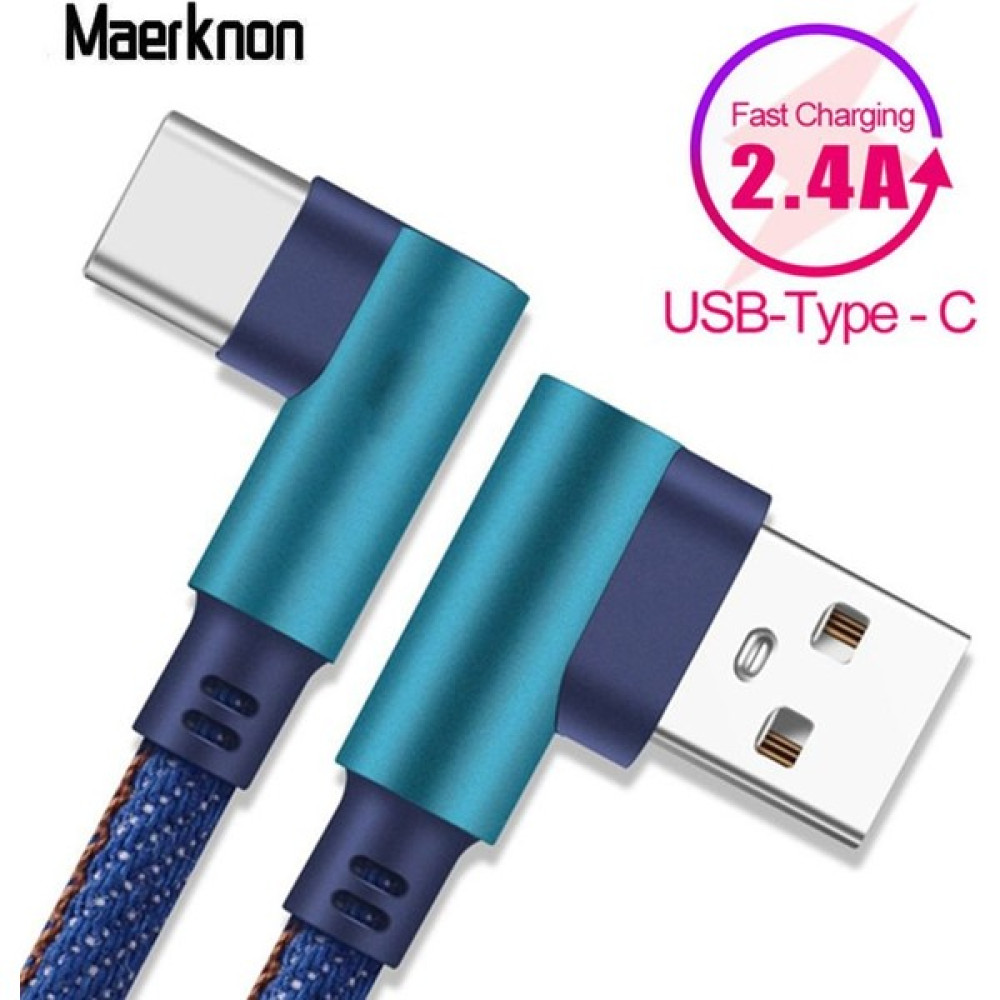 Pdrplnt Tipi C Tipi Kablo 2.4A Hızlı Şarj USB C Kablosu 90 Derece Kablo Samsung S8 S9 Artı Huawei Android C Cep Telefonu Kabloları (Yurt Dışından) Oto Boyaları Fiyatı