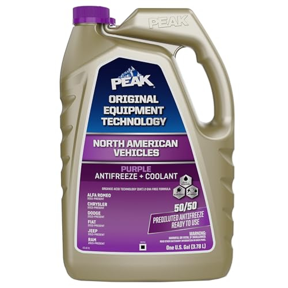 PEAK OET Extended Life Purple Antifreeze/Coolant for North American Vehicles, 1 Gal. (50/50)
