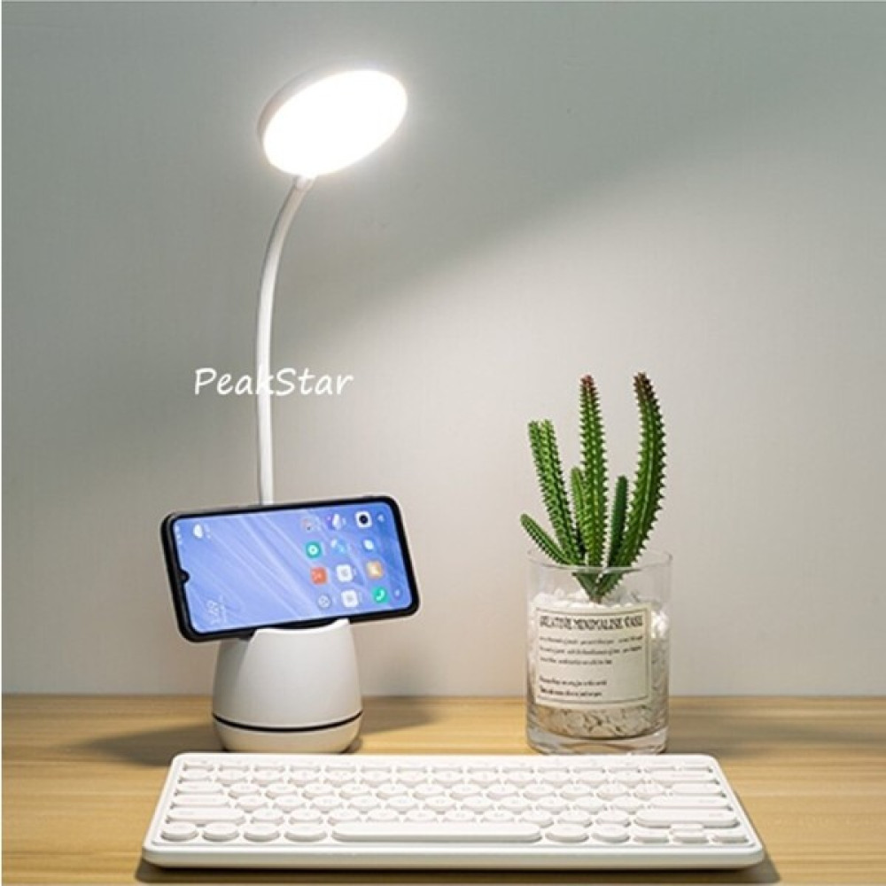 Peak Star Şarjlı Dokunmatik Masa Lambası 3 Kademeli Kalemlikli ve Telefon Standlı Ders Çalışma Okuma LED Lamba - Beyaz Masa Lambası Fiyatı