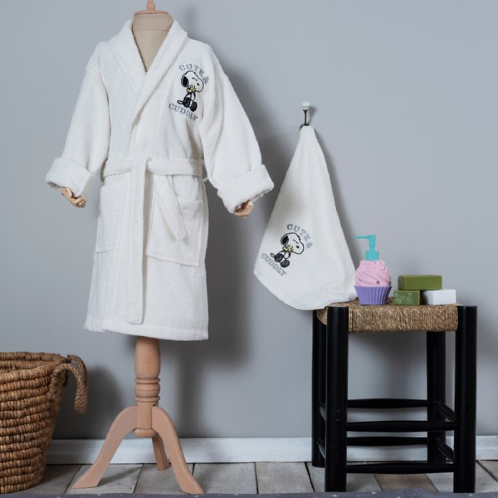 Peanuts By Karaca Home Cute&cuddly Offwhite Nakışlı Çocuk Bornoz 4-6 Yaş - 4 - 6 Yaş - Beyaz Bornoz Fiyatı