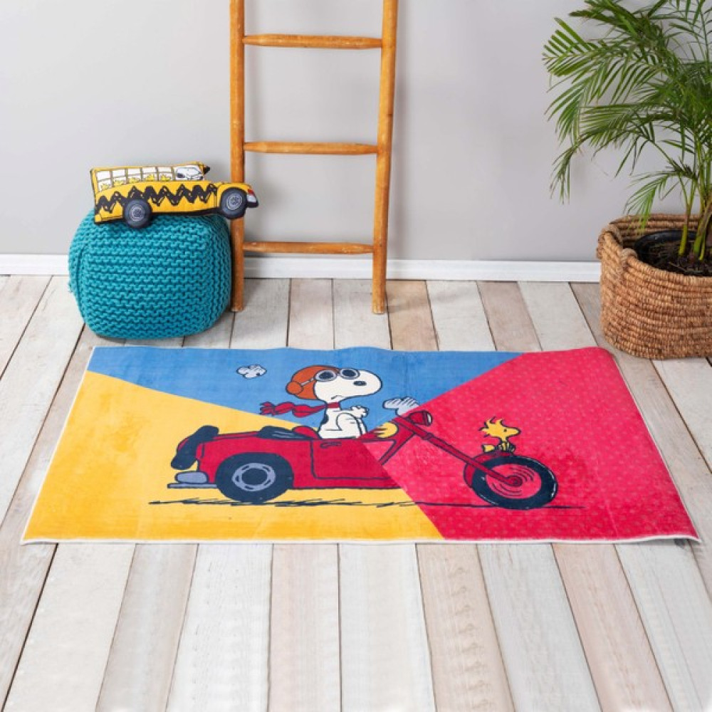 Peanuts By Karaca Home Snoopy Cycle Ekstra Yumuşak Çocuk Halısı 80X150 cm - 80 x 150 cm - Renkli Salon Halısı Fiyatı