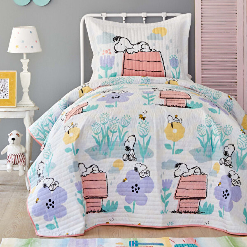 Peanuts By Karaca Home Snoopy Flower Yatak Örtüsü Seti - Renkli - 180 x 230 cm Yatak Örtüsü Fiyatı