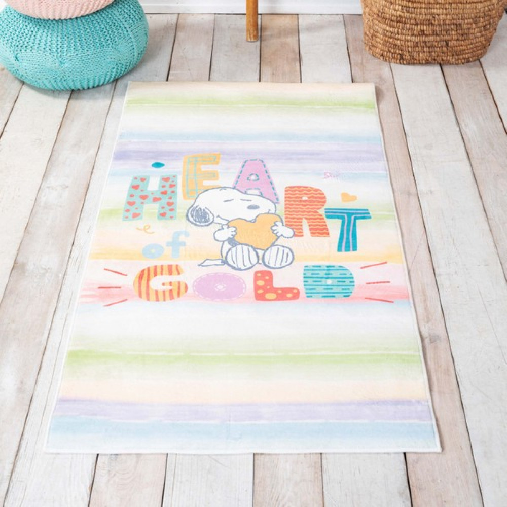 Peanuts By Karaca Home Snoopy Heart Gold Ekstra Yumuşak Çocuk Halısı 80X150 cm - 80 x 150 cm - Renkli Salon Halısı Fiyatı