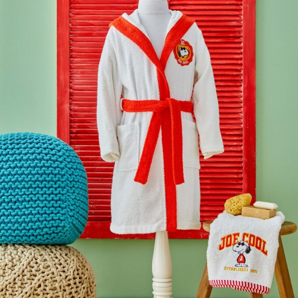 Peanuts by Karaca Home Snoopy Joe Nakışlı 8-10 Yaş Çocuk Bornoz Seti - 8 - 10 Yaş - Kırmızı Bornoz Fiyatı