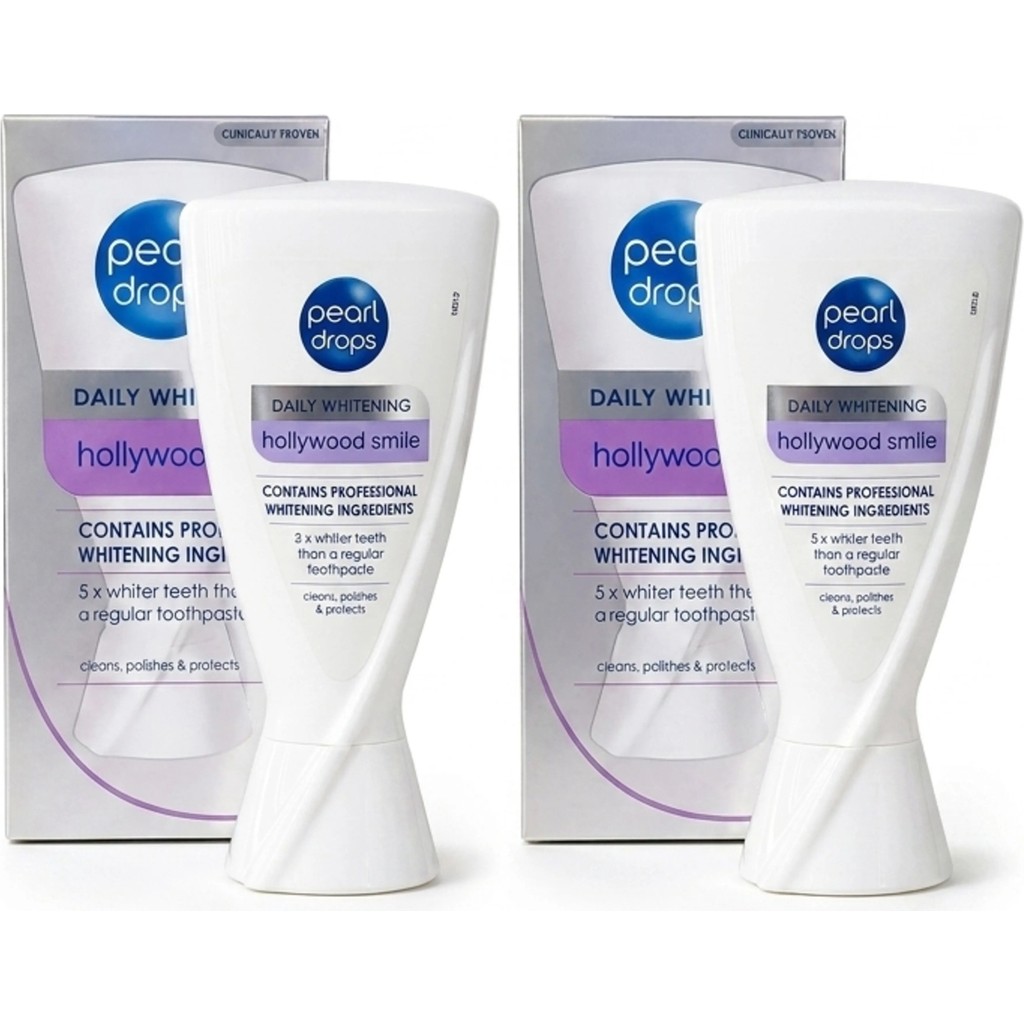 Pearl Drops Hollywood Smile 2 Adet- Beyazlatıcı Diş Macunu, Aktif Oksijen, İnci Tozu İçerikli, SLS İçermez 50 ml - 2 Adet Diş Macunları Fiyatı