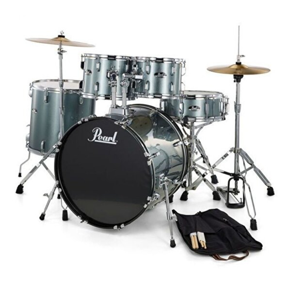 Pearl Rs505C/C706 Roadshow Charcoal Metallic 5 Parça (20B/10T/12T/14F/14S) Aksamlı ve Zilli Akustik Davul Seti Vurmalı Çalgılar Fiyatı