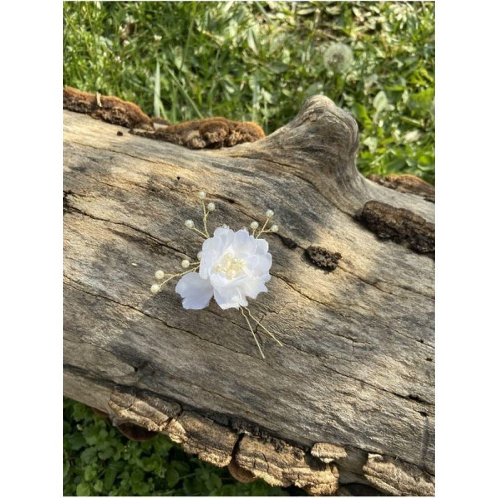 Pearly Handmade (G)Beyaz Çiçek Inci Saç Tokası Firkete Düğün-Kına-Nişan Topuz Tokası Toka, Taç & Saç Bandı Fiyatı