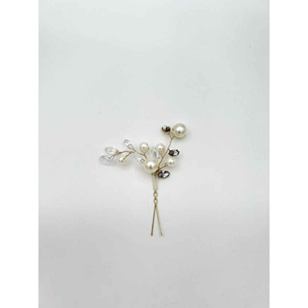 Pearly Handmade Incili Beyaz Taşlı Gold Firkete Saç Aksesuarı Topuz Tokası Toka, Taç & Saç Bandı Fiyatı