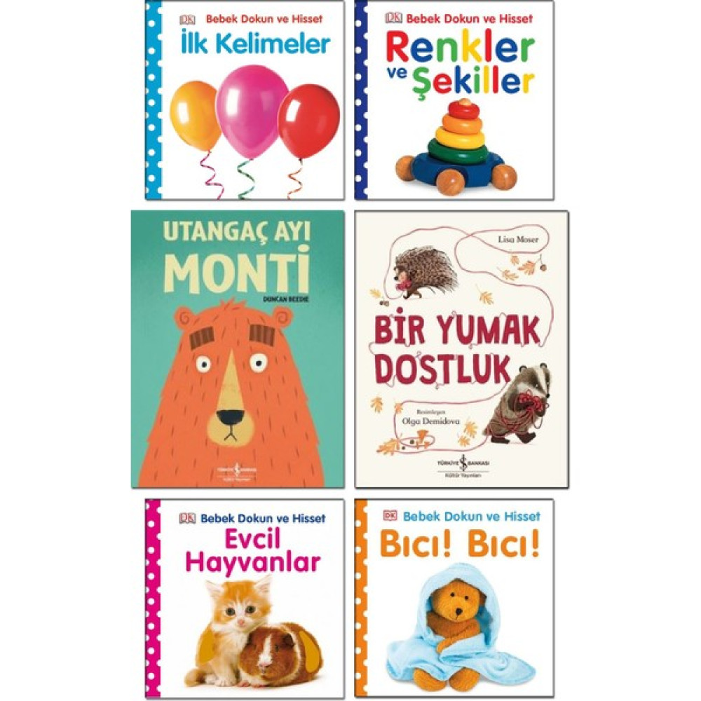 Pearson Çocuk Kitapları - Utangaç Ayı Monti + Bir Yumak Dostluk + Bebek Dokun Hisset Ciltli ( Renkler ve Şekiller + Ilk Kelimeler + Evcil Hayvanlar... Okul Öncesi Eğitici & Öğretici Kitaplar Fiyatı