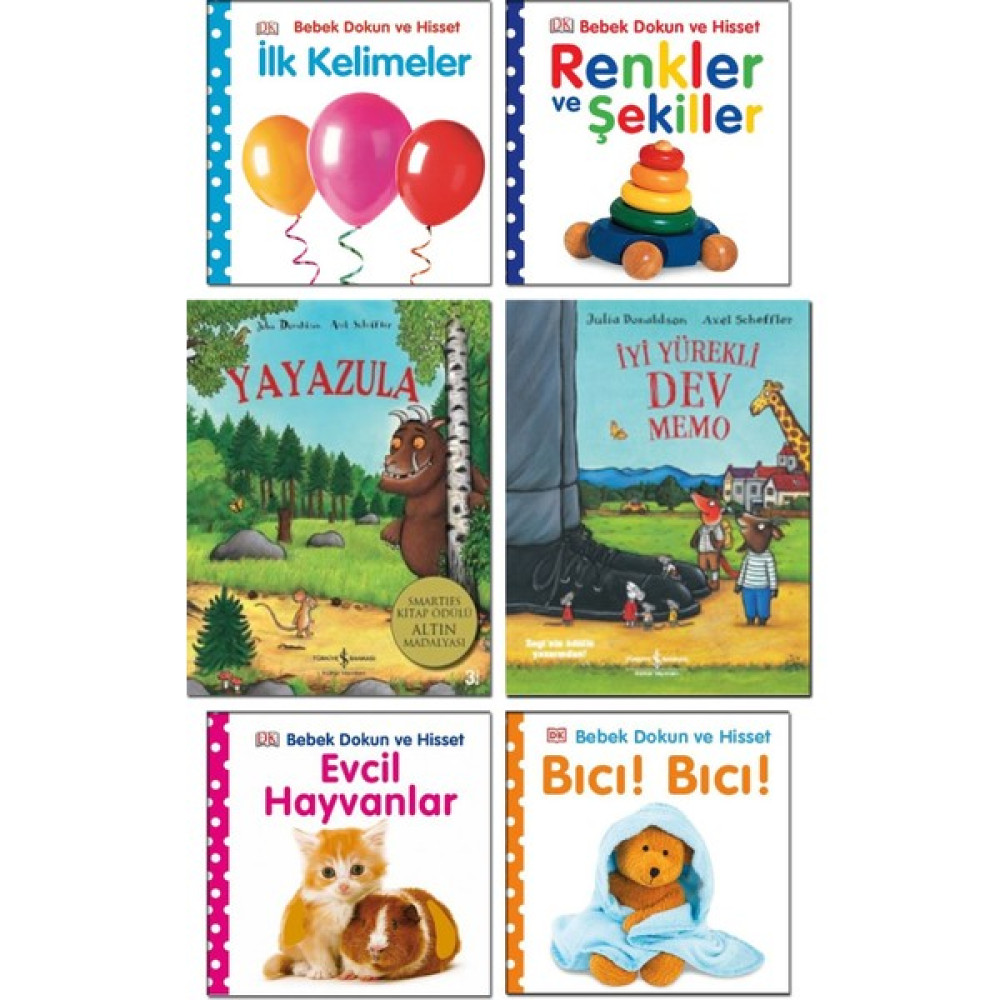 Pearson Çocuk Kitapları - Yayazula + Iyi Yürekli Dev Memo + Bebek Dokun Hisset Ciltli ( Renkler ve Şekiller + Ilk Kelimeler + Evcil Hayvanlar + Bıc... Okul Öncesi Eğitici & Öğretici Kitaplar Fiyatı