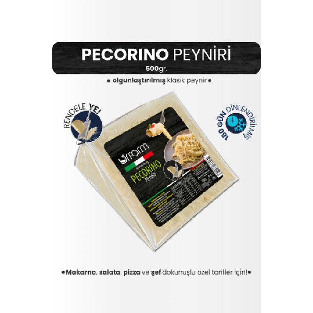 Pecorino Peyniri 500 Gr. - Klasik Italyan Peyniri - Olgunlaştırılmış Parmesan Tarzı Peyniri - 500 gr Diğer Fiyatı
