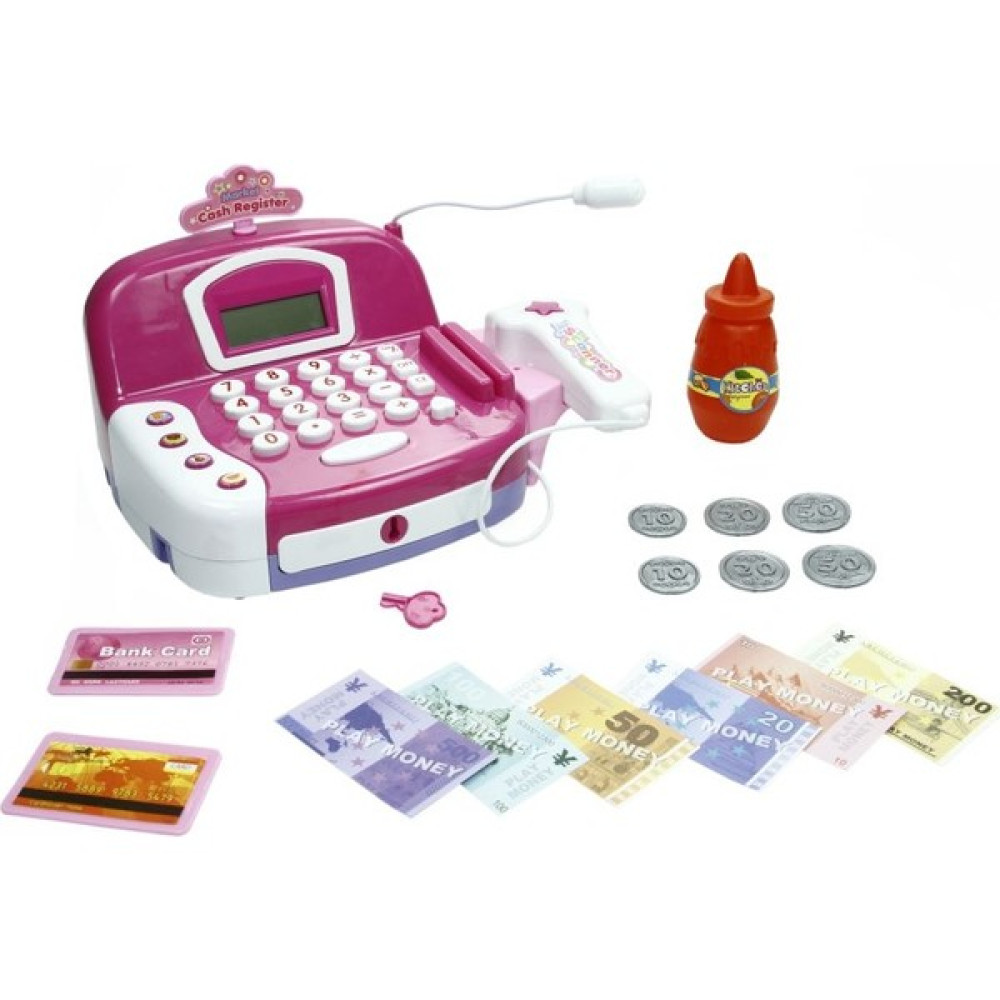 Peda Toy Mikrofonlu Işıklı ve Sesli Oyuncak Kasa Yazar Kasa Oyuncak Market Kasası Pembe Eğitici Oyuncak Fiyatı