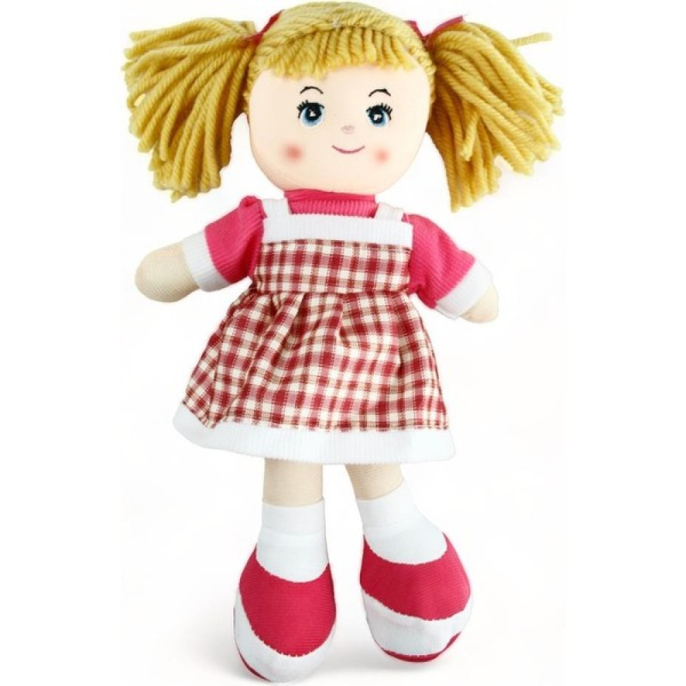 Peda Toy Oyuncak Bez Bebek 30 cm Peluş Oyuncak Kırmızı Desenli Giysi - renkli Peluş Oyuncaklar Fiyatı