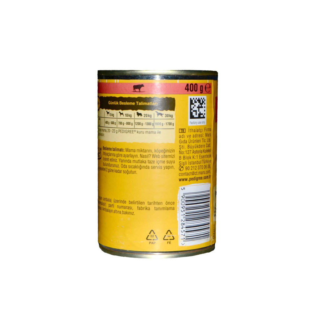 Pedigree Köpek Maması 400 gr Konserve Sığır Etli Jöleli