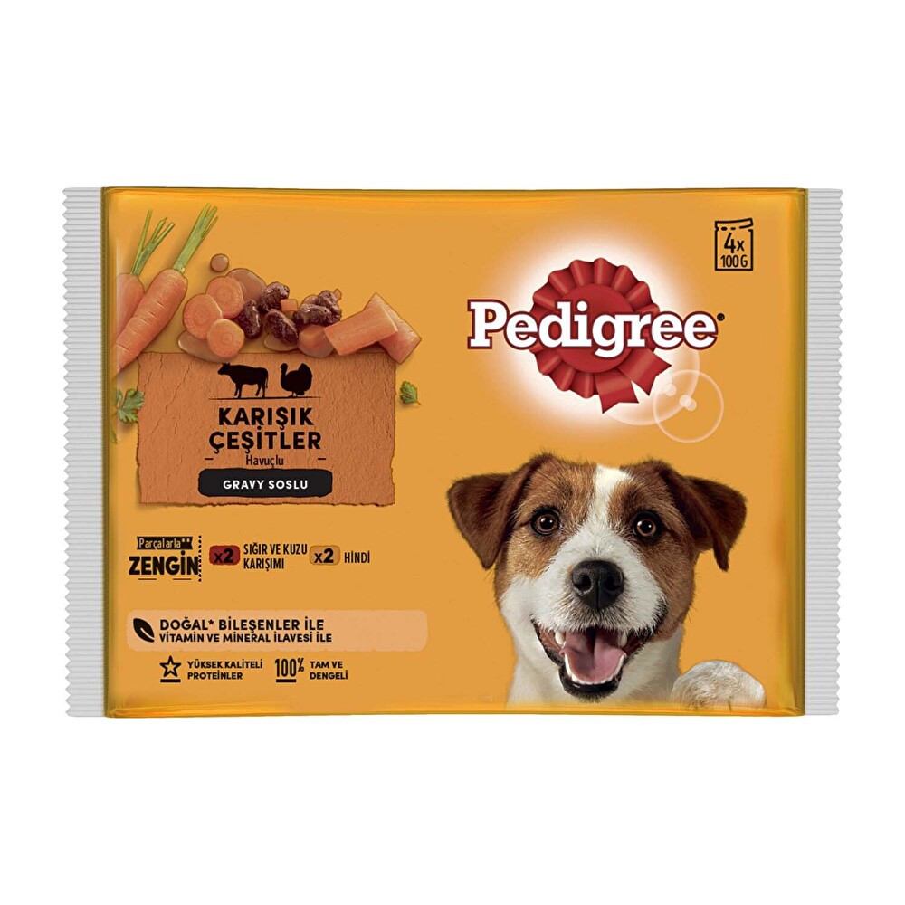 Pedigree Multipack Biftek & Kuzu - Hindi & Havuç Köpek Poşet Köpek Maması 4x100 Gr Evcil Hayvan Ürünleri Fiyatı
