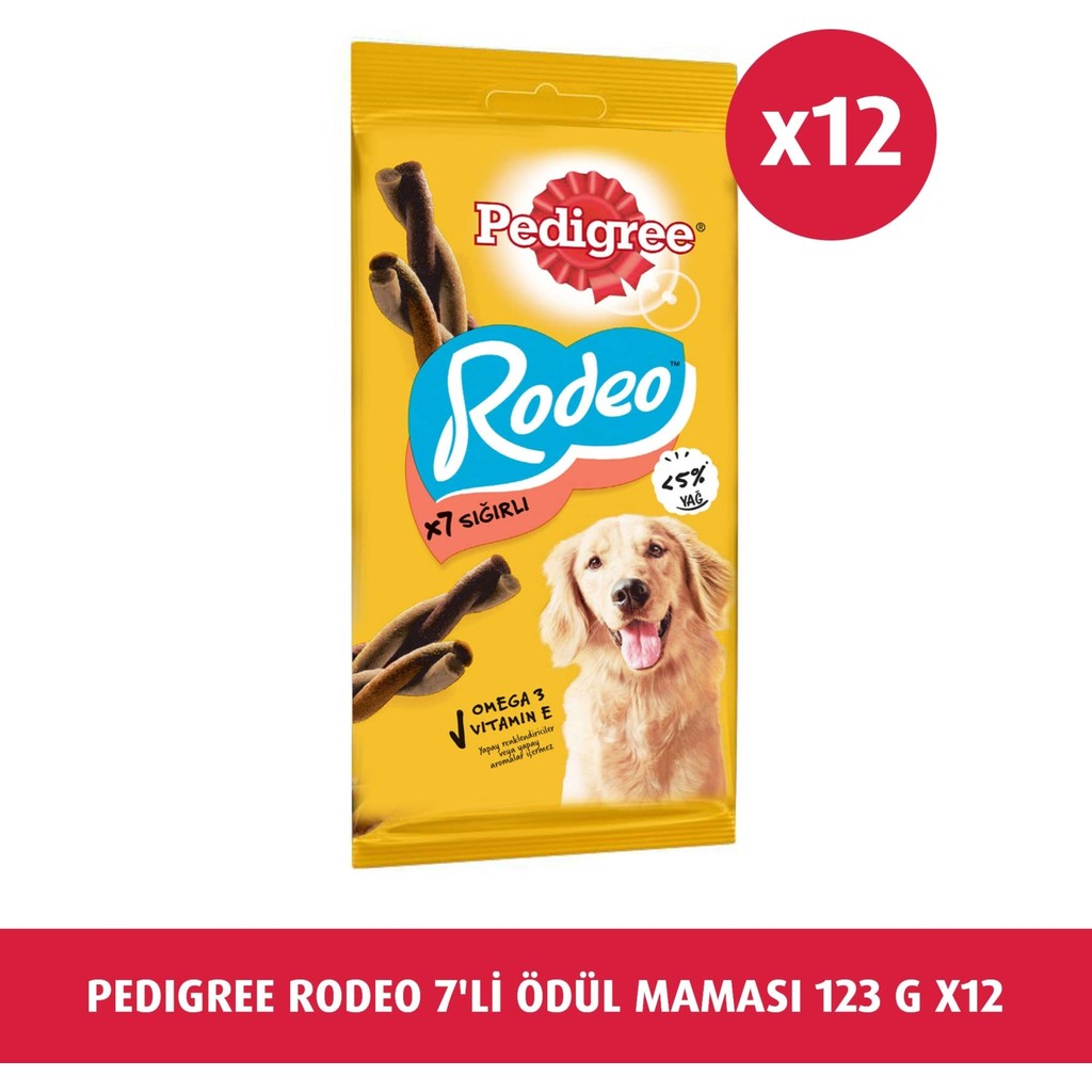 Pedigree Rodeo Biftek 123 gr 12X Yetişkin Köpekler İçin Besleyici Ödül Maması Evcil Hayvan Ürünleri Fiyatı
