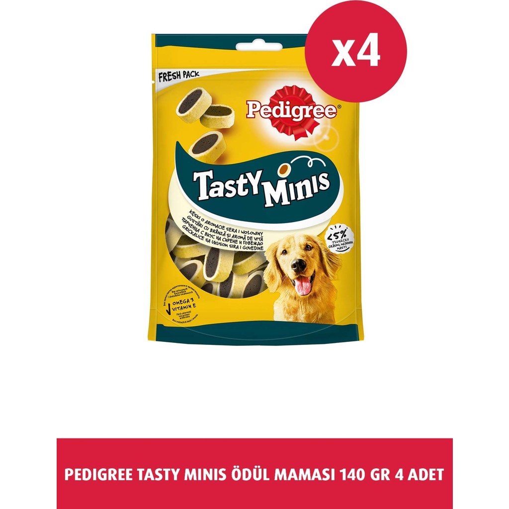 Pedigree Tasty Minis 140 G 4x Lezzetli Köpek Ödül Maması Yetişkin Köpekler İçin Sağlıklı Atıştırmalık Evcil Hayvan Ürünleri Fiyatı