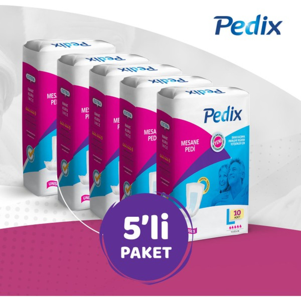 Pedix Mesane Pedi Büyük Boy Large 10'lu 5 Adet - L Hasta Bezleri ve Temizliği Fiyatı