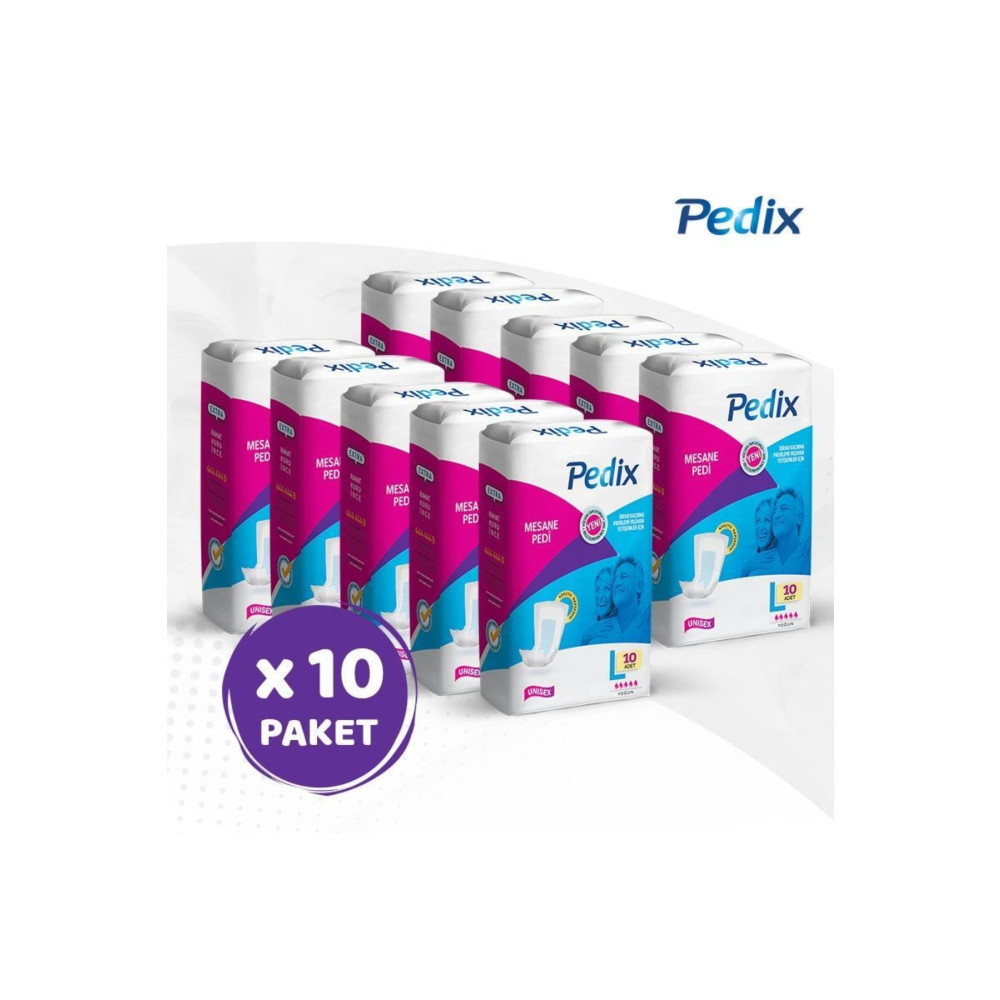 PEDİX Mesane Pedi Unısex Büyük Boy Large (L) 10x10 100 Adet Hasta Bezleri ve Temizliği Fiyatı
