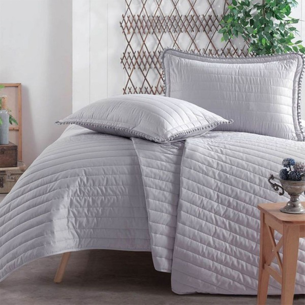 Pedra Gri Çift Kişilik Yatak Örtüsü Takımı - 220 x 240 cm Yatak Örtüsü Fiyatı