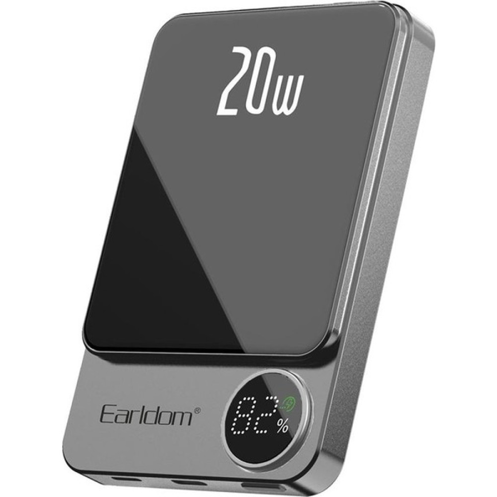 Peeq Earldom PD23 5.000 Mah 20W Kablosuz Şarjlı Pd Hızlı Şarj Magsafe Premium Mini Powerbank - Gri Taşınabilir Şarj Cihazı - Powerbank Fiyatı