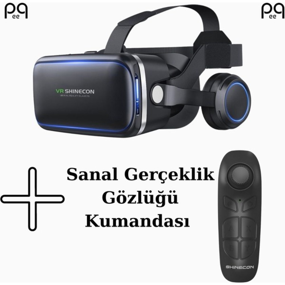 Peeq Vr Shinecon 3D Sanal Gerçeklik Gözlüğü 3.5-6.2 Inç SC-G04E + Sanal Gerçeklik Gözlüğü Kumandası - Siyah Sanal Gerçeklik Gözlüğü Fiyatı