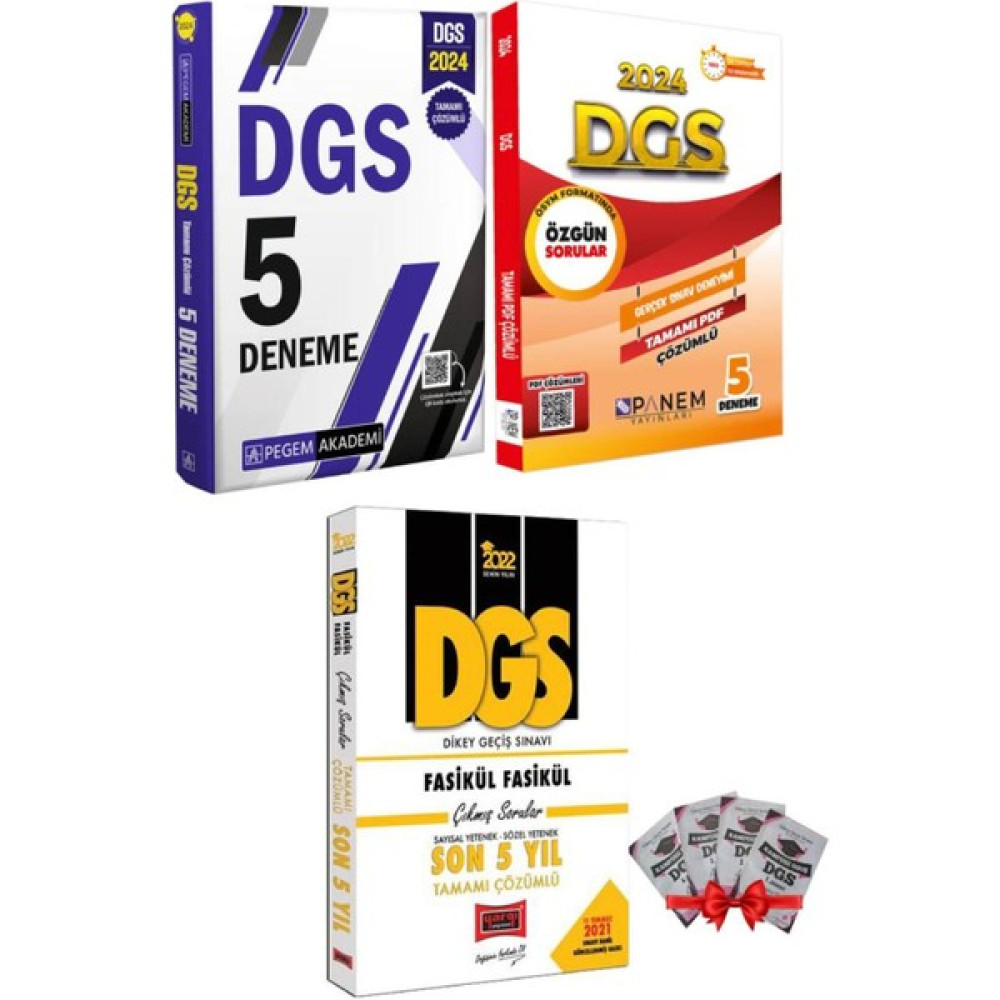 Pegem Akademi  2024 DGS 5 Deneme + Panem DGS 5 Deneme + Yargı DGS Son 5 Yıl + DGS 4d DGS Fiyatı